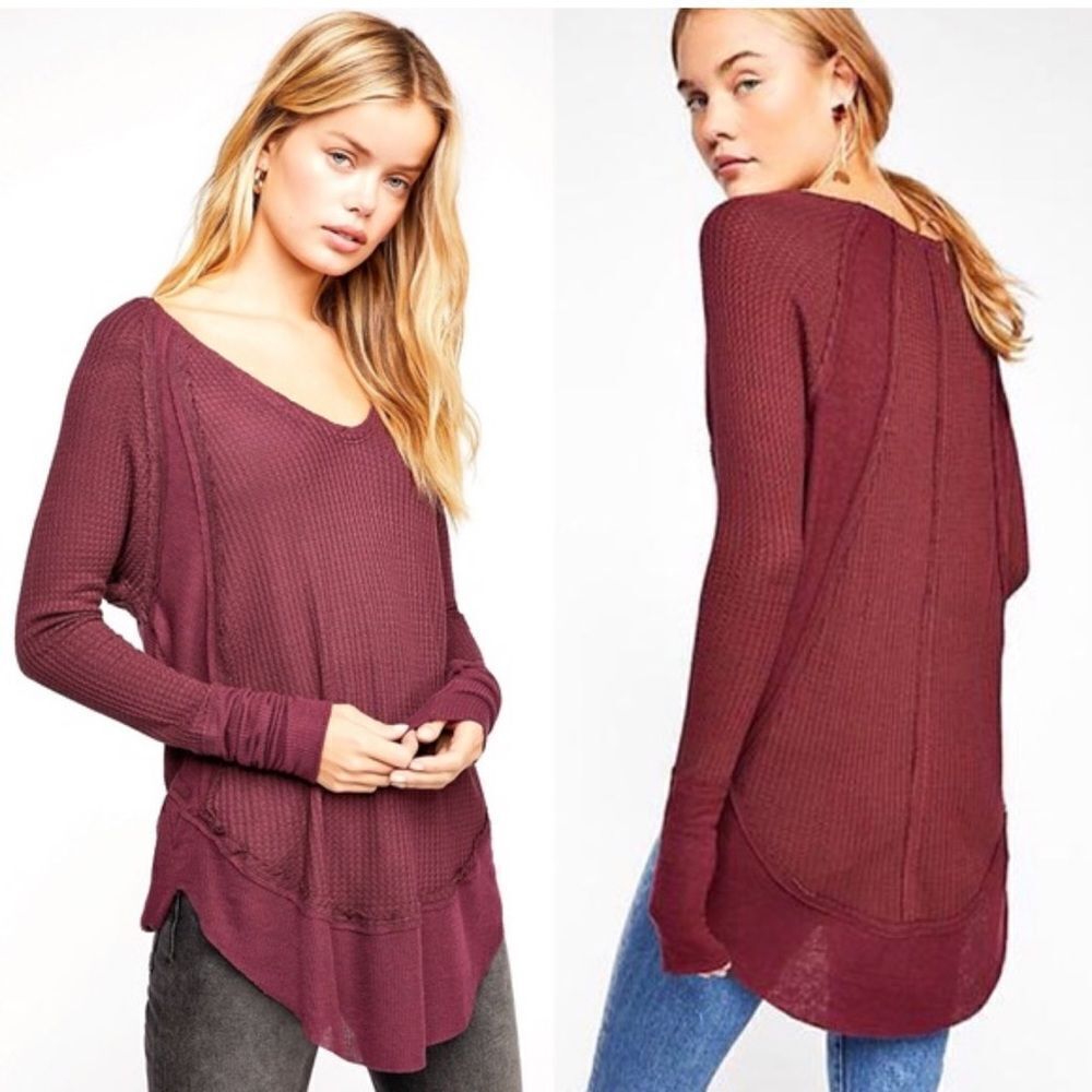 We The Free Catalina Plum Purple Long Sleeve Thermal Top